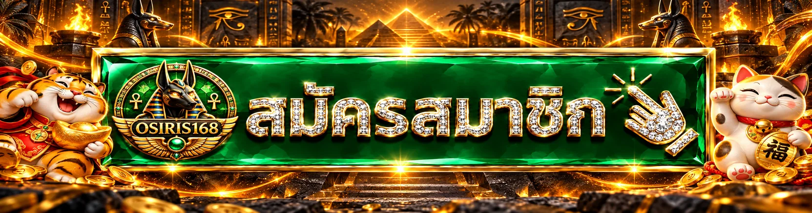 แบนเนอร์เข้าสู่ระบบ OSIRIS168 พร้อมมาสคอตเกม